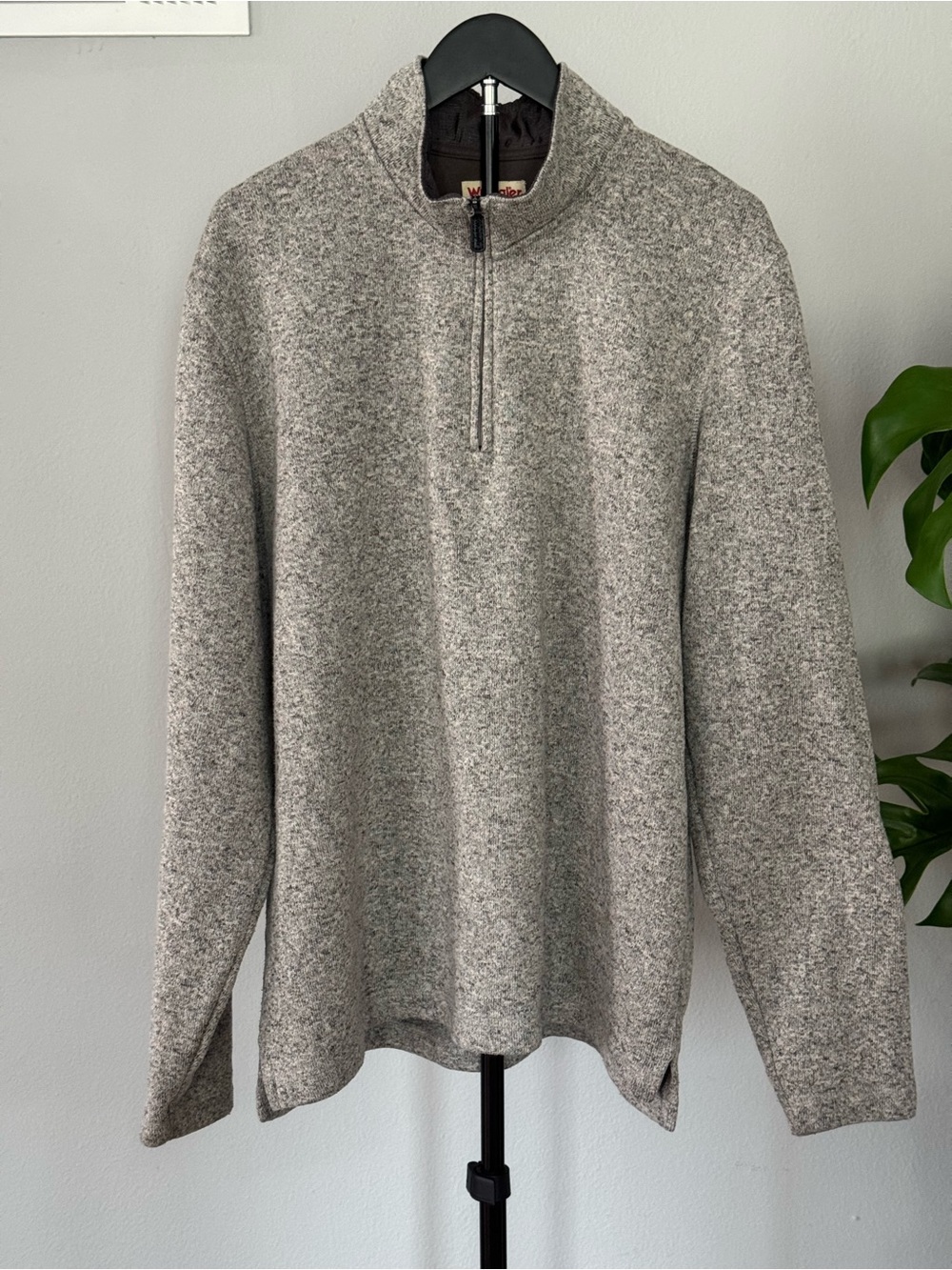 Wrangler Light Grey Half-Zip Pullover Sweater